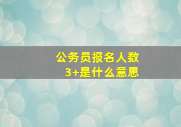 公务员报名人数3+是什么意思