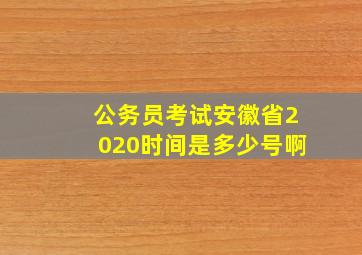 公务员考试安徽省2020时间是多少号啊