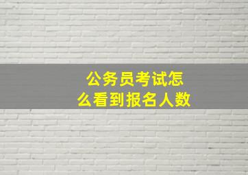 公务员考试怎么看到报名人数