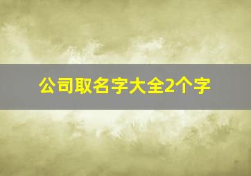 公司取名字大全2个字