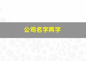 公司名字两字