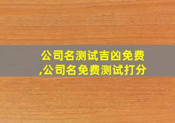 公司名测试吉凶免费,公司名免费测试打分