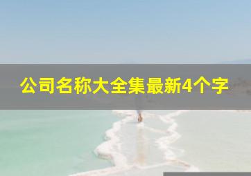 公司名称大全集最新4个字