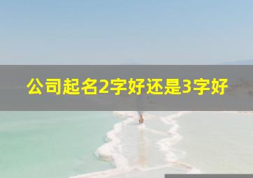 公司起名2字好还是3字好