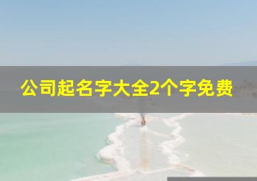 公司起名字大全2个字免费