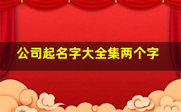 公司起名字大全集两个字