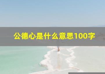 公德心是什么意思100字