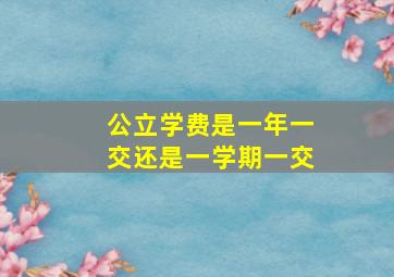 公立学费是一年一交还是一学期一交