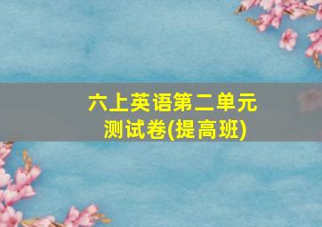 六上英语第二单元测试卷(提高班)