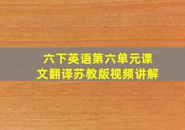 六下英语第六单元课文翻译苏教版视频讲解