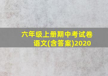 六年级上册期中考试卷语文(含答案)2020