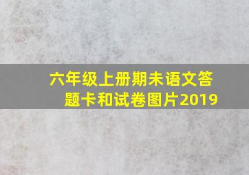 六年级上册期未语文答题卡和试卷图片2019