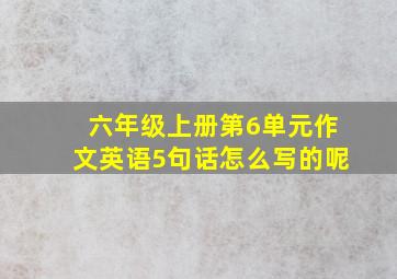 六年级上册第6单元作文英语5句话怎么写的呢