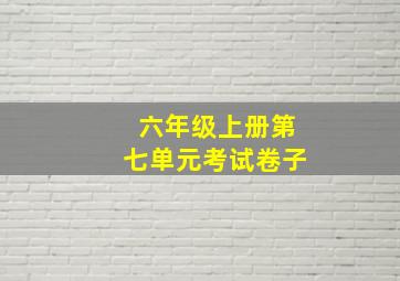 六年级上册第七单元考试卷子