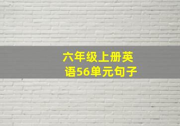 六年级上册英语56单元句子