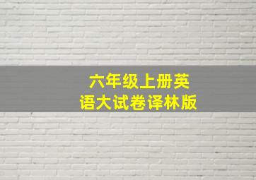 六年级上册英语大试卷译林版