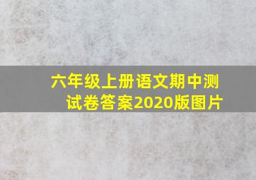 六年级上册语文期中测试卷答案2020版图片