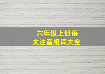 六年级上册语文注音组词大全