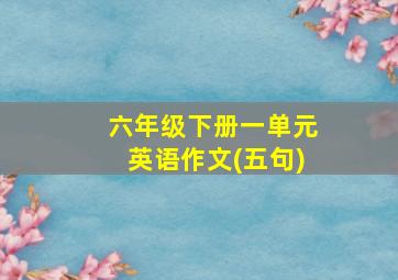 六年级下册一单元英语作文(五句)