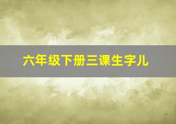 六年级下册三课生字儿