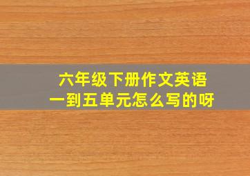 六年级下册作文英语一到五单元怎么写的呀