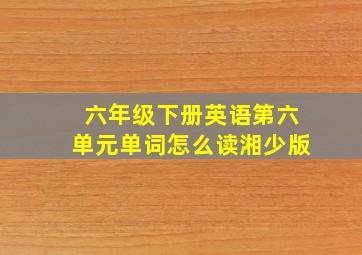 六年级下册英语第六单元单词怎么读湘少版