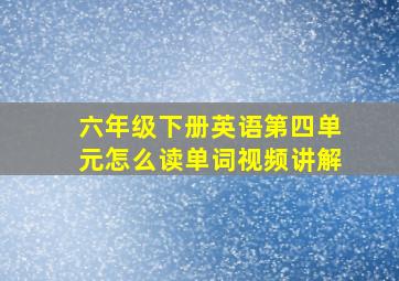 六年级下册英语第四单元怎么读单词视频讲解