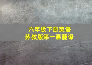 六年级下册英语苏教版第一课翻译