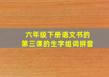 六年级下册语文书的第三课的生字组词拼音