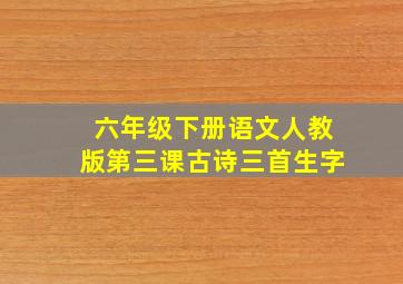 六年级下册语文人教版第三课古诗三首生字