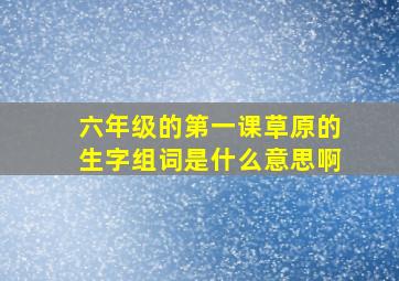 六年级的第一课草原的生字组词是什么意思啊