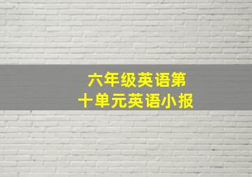 六年级英语第十单元英语小报