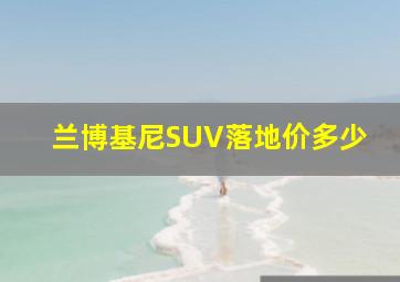 兰博基尼SUV落地价多少