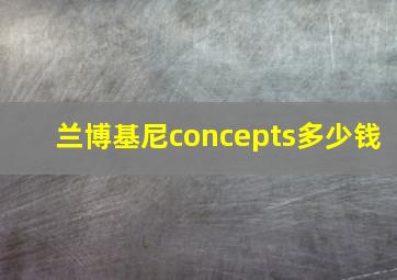 兰博基尼concepts多少钱