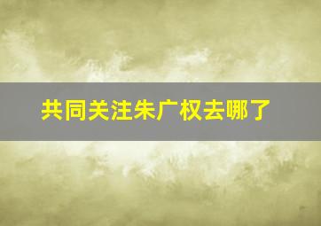 共同关注朱广权去哪了