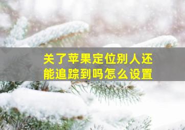 关了苹果定位别人还能追踪到吗怎么设置