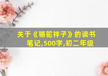 关于《骆驼祥子》的读书笔记,500字,初二年级