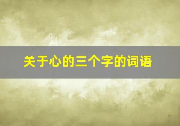 关于心的三个字的词语