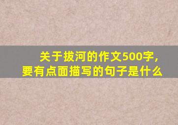 关于拔河的作文500字,要有点面描写的句子是什么