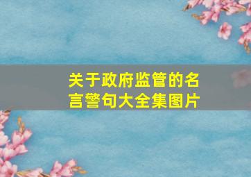 关于政府监管的名言警句大全集图片