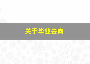 关于毕业去向