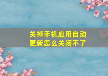 关掉手机应用自动更新怎么关闭不了