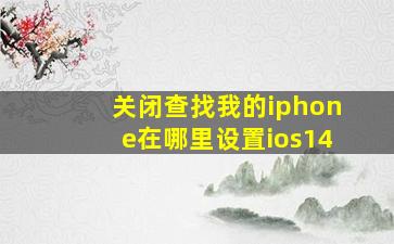 关闭查找我的iphone在哪里设置ios14