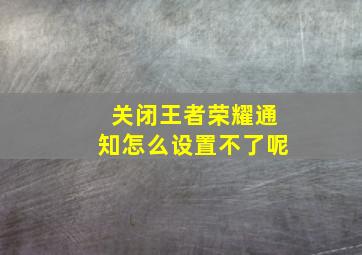 关闭王者荣耀通知怎么设置不了呢