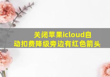 关闭苹果icloud自动扣费降级旁边有红色箭头