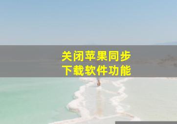 关闭苹果同步下载软件功能