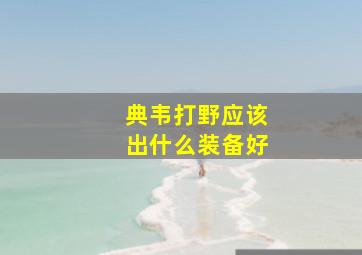 典韦打野应该出什么装备好