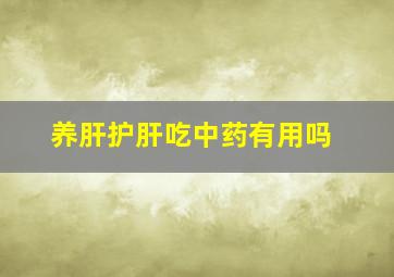 养肝护肝吃中药有用吗