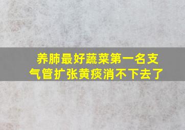 养肺最好蔬菜第一名支气管扩张黄痰消不下去了