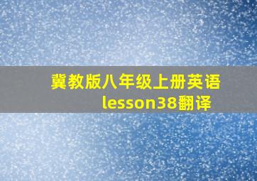 冀教版八年级上册英语lesson38翻译